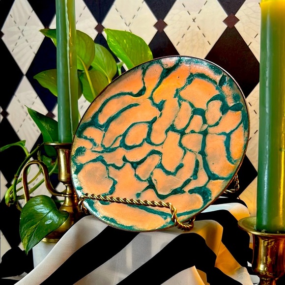 Copper Enamel Art Plate | Vibrant Hand-Fired Colors • One-of-a-Kind - Picture 15 of 17